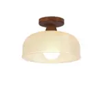 VintageSolidWoodGlassCeilingLamp