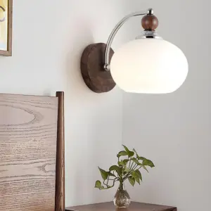 Modern Mushroom Glass Shade Wall Lamp