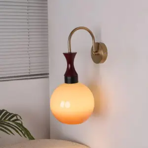 Homeko Yellow Bowl Glass Simplicity Wall Light