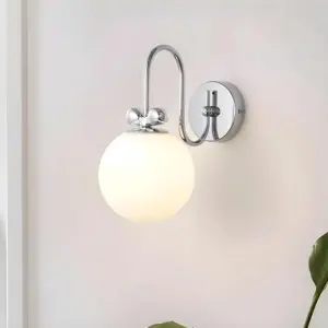 Homeko Cream White Glass Wall Lamp
