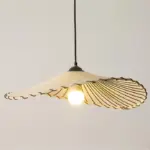 Wabi-SabiRetroCreamyLotusLeafFabricPendantLi Wabi SabiRetroCreamyLotusLeafFabricPendantLi