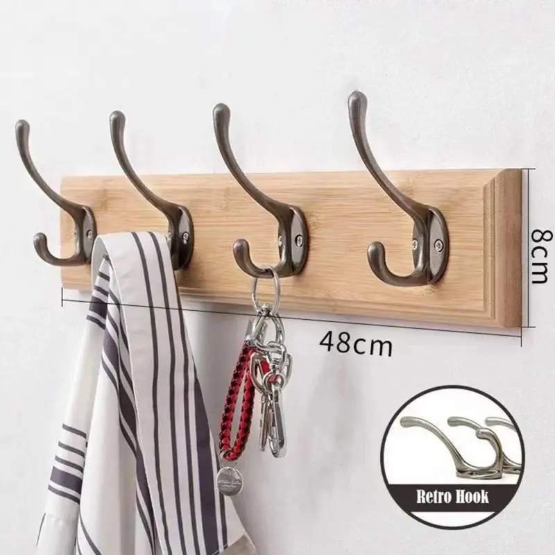 Wall Hanger Hook Coat Rack Bedroom Door Rear Solid Wood Hook Perforated Clothes Hook Home Decoration.jpg 4a0f0266 5e35 4514 858e bbe6c40fb030