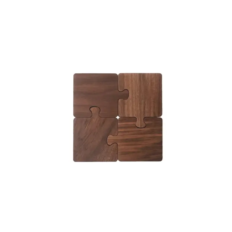 WalnutPuzzleWoodenCoasterSet