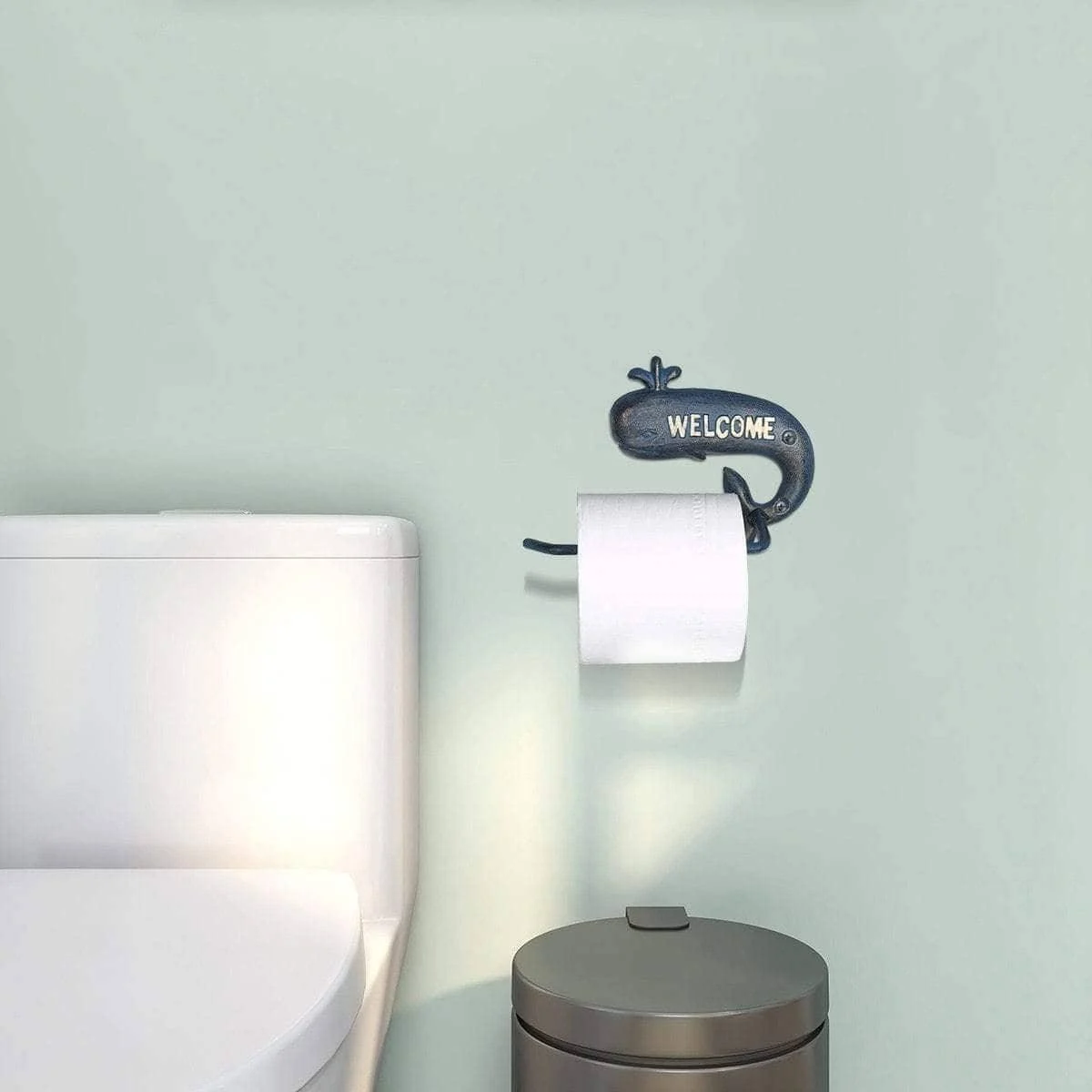 Welcome Toilet Paper Roll Holder Stand Stylish Practical Bathroom Accessory 4