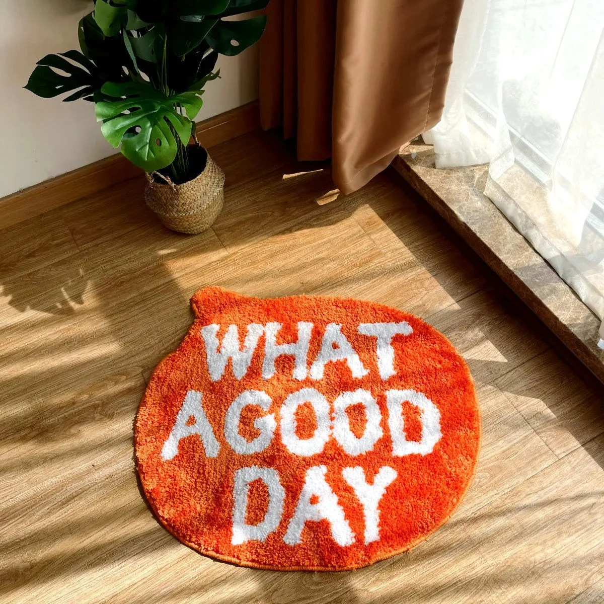 "What A Good Day" Hand-Crafted Mat - #Homeko#