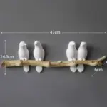 White Bird Key Hooks Hanger Wall Rack for Stylish Home Organization