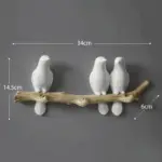 White Bird Key Hooks Hanger Wall Rack for Stylish Home Organization
