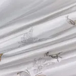 White Silver Silk Cotton Luxury Butterfly Bedding set 4Pcs Queen King size Bed set Embroidery Duvet a32e4875 9f3e 4ce6 b3b5 9198f35c8746