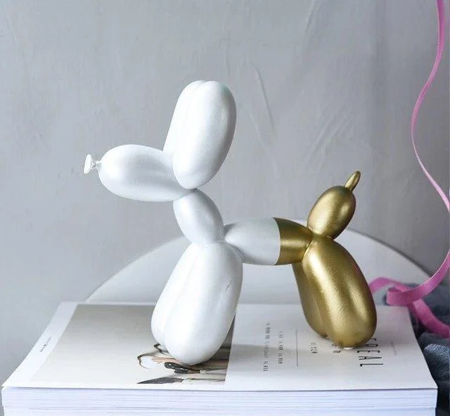 White Gold Ballon Dog - Homeko