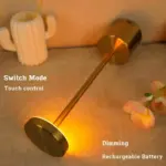 WhiteGoldLEDRechargeableTableLampLightingBedsideOutdoor Homeko3