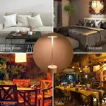 WhiteGoldLEDRechargeableTableLampLightingBedsideOutdoor Homeko6