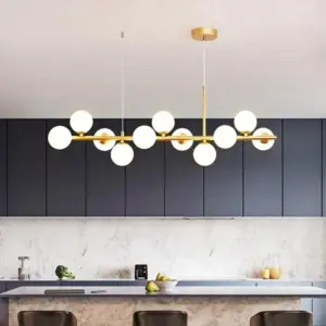 White Grey Modern LED Pendant Lighting Glass Ball 11 Heads