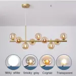WhiteGreyModernLEDPendantLightingGlassBall11Heads Homeko2