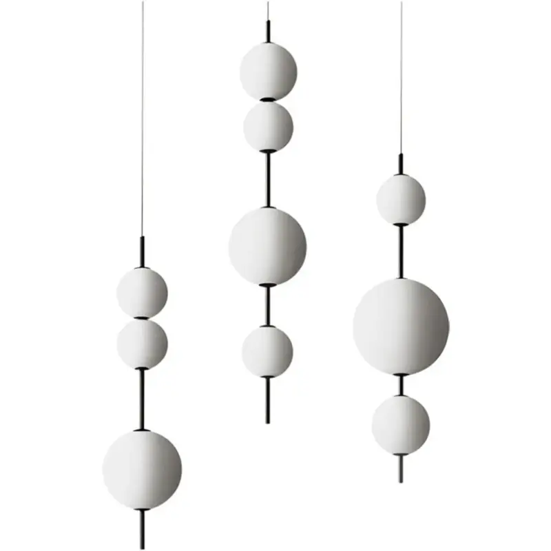 WhiteNordicLedPendantLightingLongHangingLampCeilingChandelierforDiningRoom Homeko2