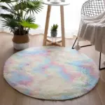 WhiteRainbowRoundCarpetforKidsRugsSoftDecorLivingRoom Homeko13