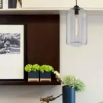 WideGlassPendantLamp Modern1 LightBlackLamp Homeko1