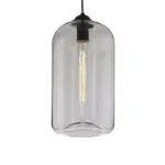 WideGlassPendantLamp Modern1 LightBlackLamp Homeko4