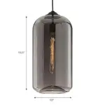 WideGlassPendantLamp Modern1 LightBlackLamp Homeko5