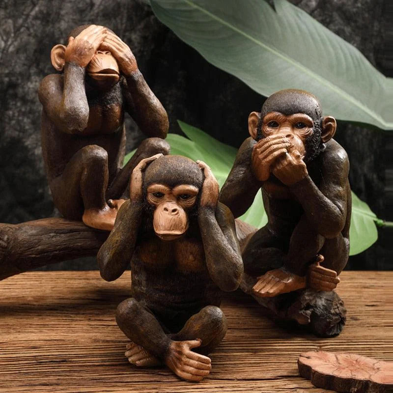 Wild Three Wise Monkeys - Homeko