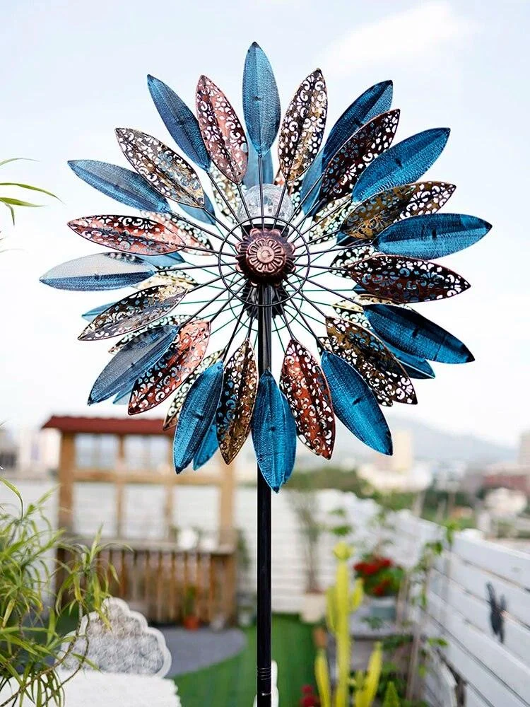 Windmill Outdoor Garden Decoration Solar Lights Holiday Cottage Exterior Gardening Wind Spinner Weather Vane Ornaments Decor.jpg Q90.jpg 1