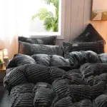 Winter Warm Duvet Cover Pink Gray Coral Fleece Single Twin Queen King Bed Quilt Covers for 86944724 0dc8 4585 be01 50313d7d7c53