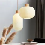 WoodandMilkGlassPendantLight DiningRoomLighting Hai