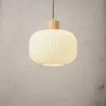 WoodandMilkGlassPendantLight DiningRoomLighting Hai