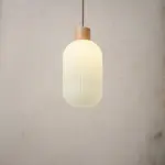 WoodandMilkGlassPendantLight DiningRoomLighting Hai