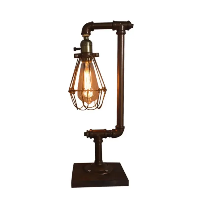 Wooden Desk Vintage Metal Table Lamp Retro Industrial Steampunk Night Light for Bedroom Living Room Home 463e80f5 fb16 4c4d 88e3 05e139584933