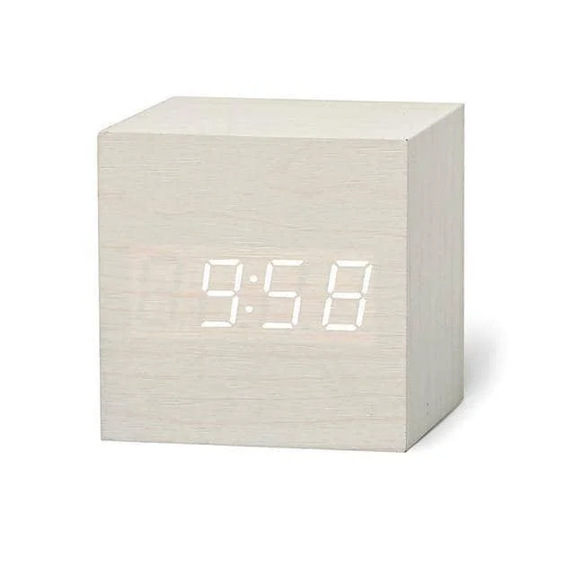 Wooden Digital Led Alarm Clock Personalized Stylish Home Decor Accessory 0