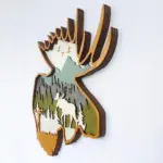 WoodenDeerandElkWallDecor Homeko7