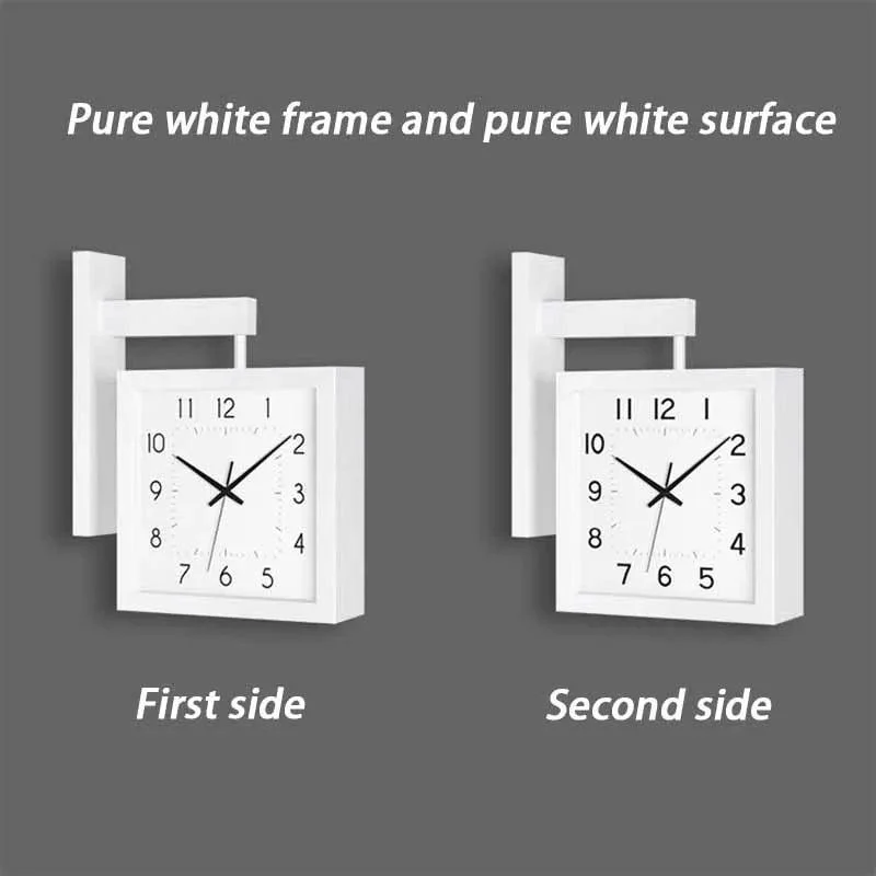 Wooden Double Sided Wall Clock - Homeko