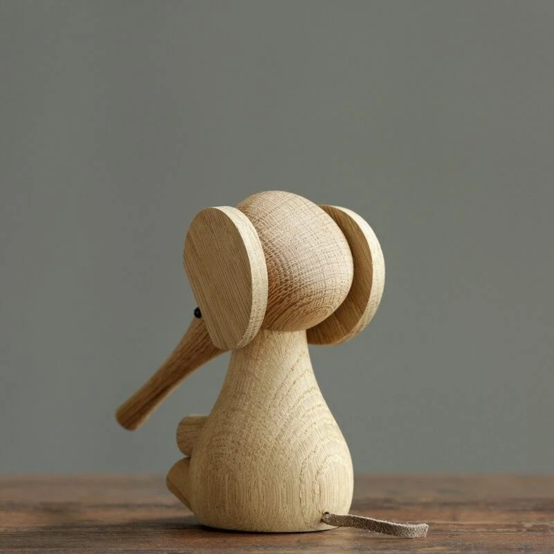 Wooden Elephant Figurine - Homeko