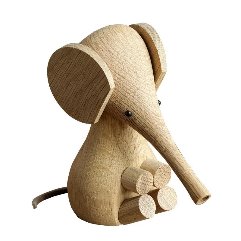 Wooden Elephant Figurine - Homeko