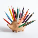 WoodenHedgehogPenHolder Homeko1