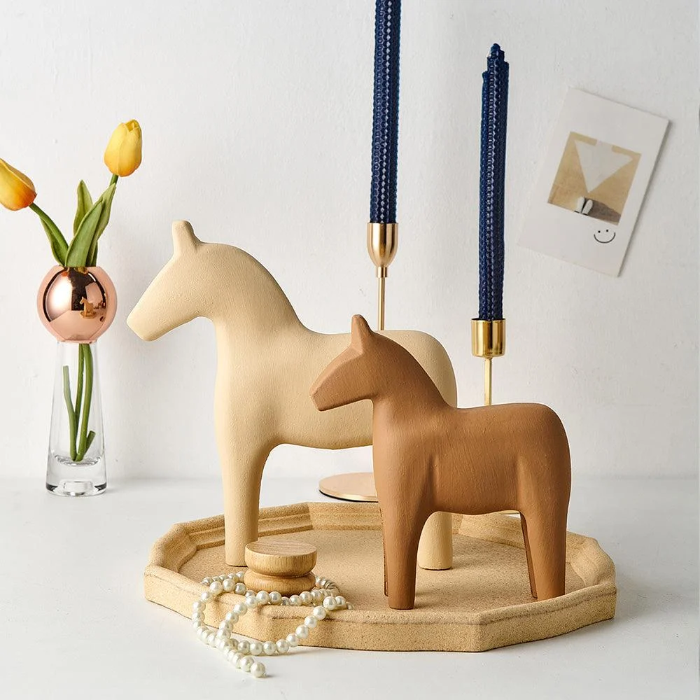 Wooden Minimalist Horse Figurine - Homeko