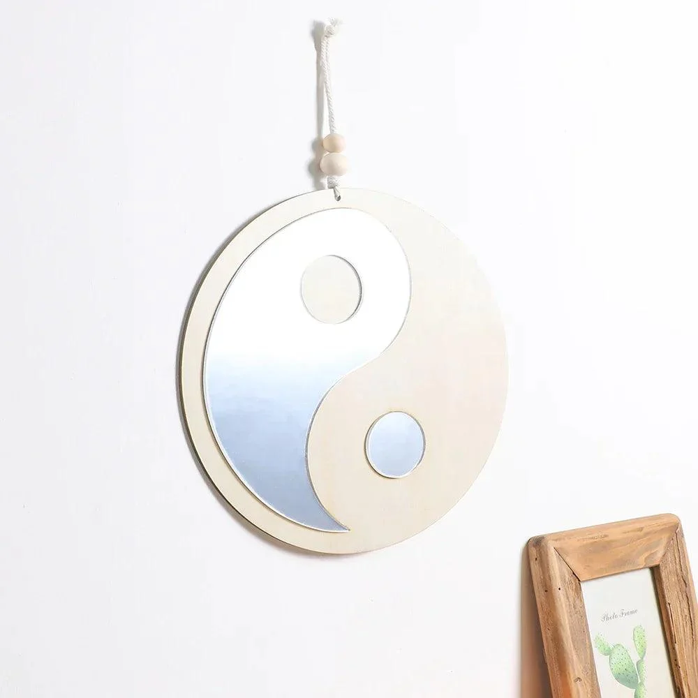 Wooden Mirror Wall Hanging - Homeko