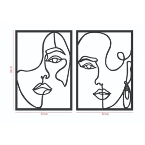 Wooden Woman Face Silhouette Wall Art