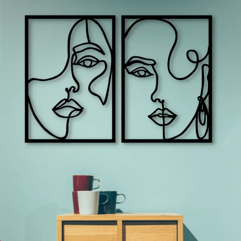 WoodenWomanFaceSilhouetteWallArt Homeko2