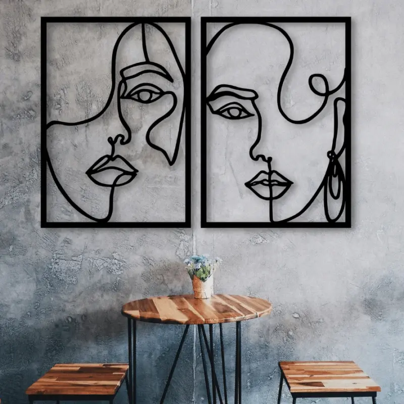 WoodenWomanFaceSilhouetteWallArt Homeko5