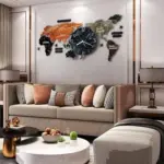 World Map DIY Minimalist Wall Decor Clock Modern Personalized Home Decor Accessory