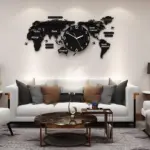 World Map DIY Minimalist Wall Decor Clock Modern Personalized Home Decor Accessory