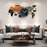 World Map DIY Minimalist Wall Decor Clock Modern Personalized Home Decor Accessory