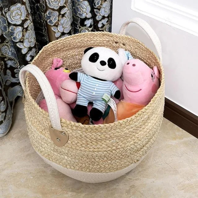 Woven Storage Basket Desktop Storage Box Snack Toy Straw Storage Box Holder Seagrass Wickerwork Basket Home Aecba1c2 E7d9 494a 8f99 1c13a75ed94e