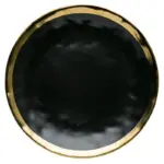 Yilala Plate Dinner Dishes Ceramic Tableware Black Solid Color Plates Dish Porcelain Round Shape Dinnerware