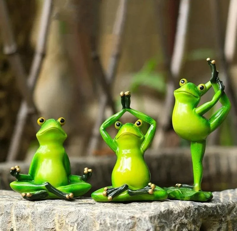 Yoga Frog Figurines - Homeko