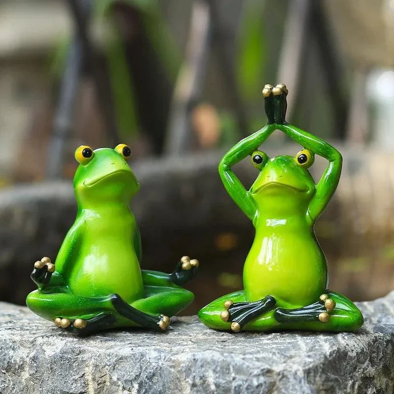 Yoga Frog Figurines - Homeko