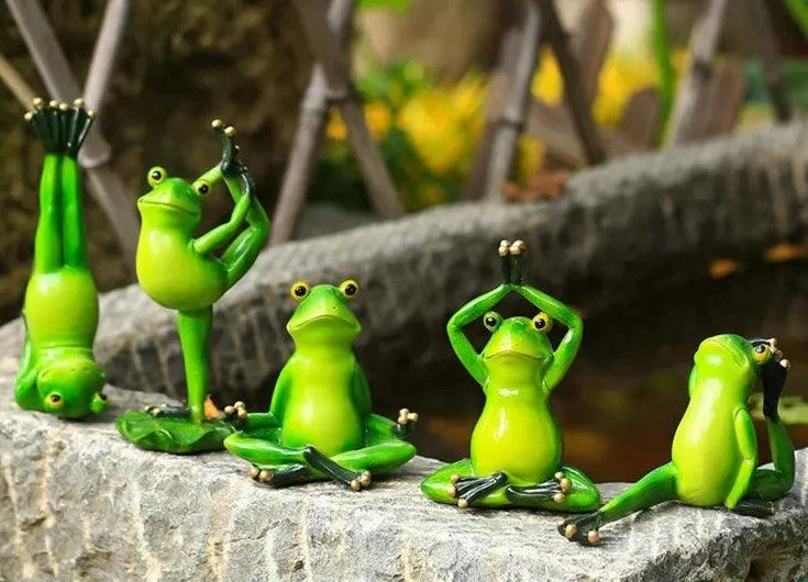 Yoga Frog Figurines - Homeko