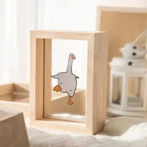 Rectangular Wooden Photo Frames with Desktop and Wall Decor