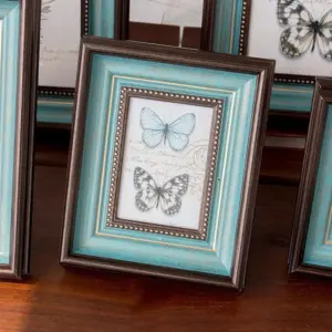 Rectangular Blue Silver Gold Resin Photo Frames